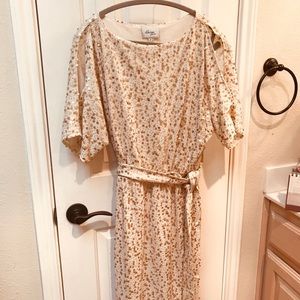 Cream and Gold Sequin Dress